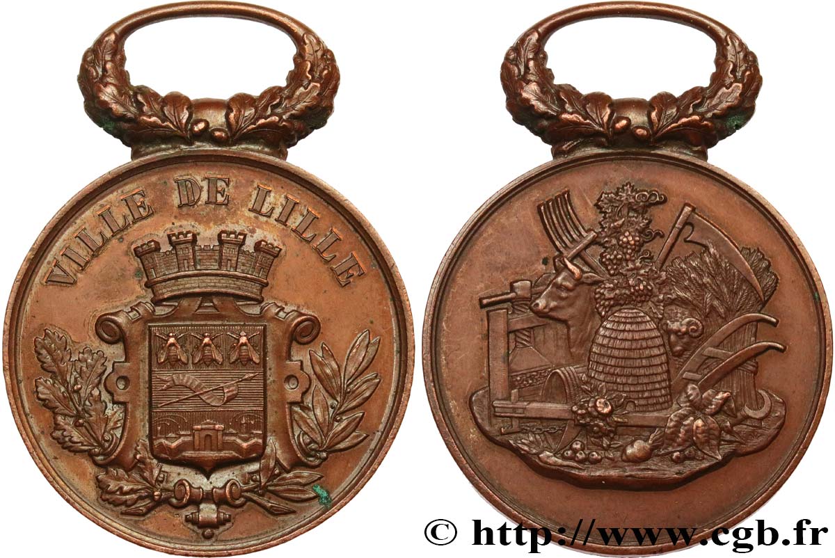 LOUIS XVI - VILLE DE LILLE Médaille de récompense q.SPL