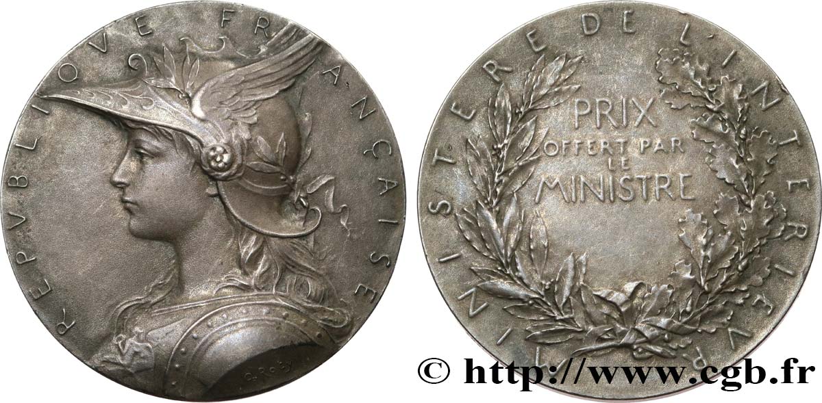 DRITTE FRANZOSISCHE REPUBLIK Médaille de prix, Ministère de l’Intérieur fVZ