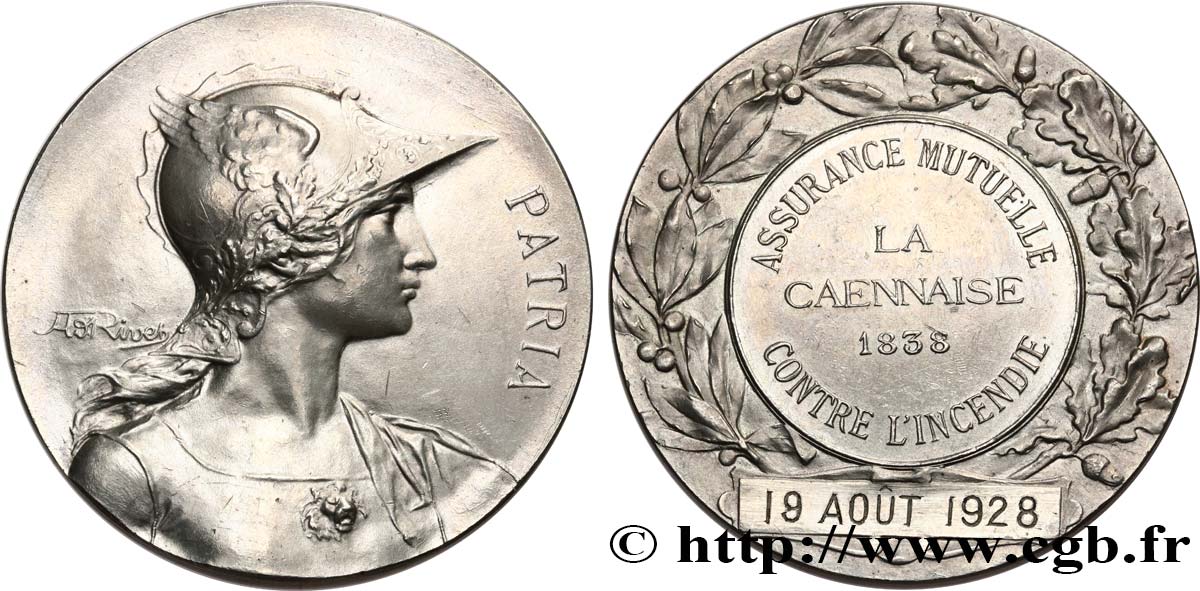 TROISIÈME RÉPUBLIQUE Médaille, Patria, Assurance Mutuelle TTB+