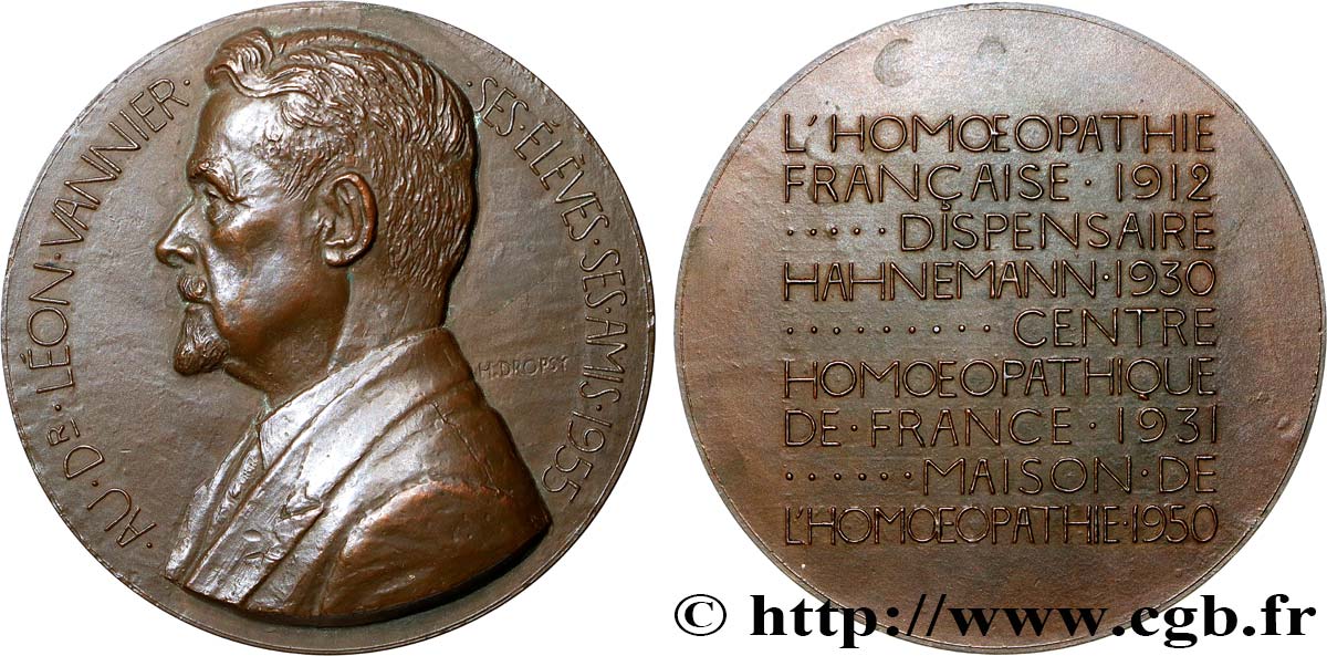 SCIENCES & SCIENTIFIQUES Médaille, Docteur Léon Vannier SUP