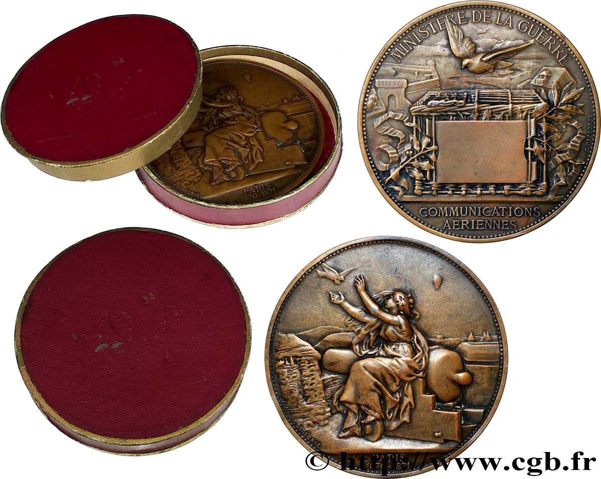 GUERRE DE 1870-1871 Médaille, Communications aériennes TTB