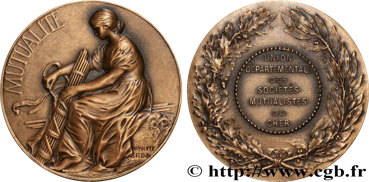 ASSURANCES Médaille, Union départementale des sociétés mutualistes TTB+