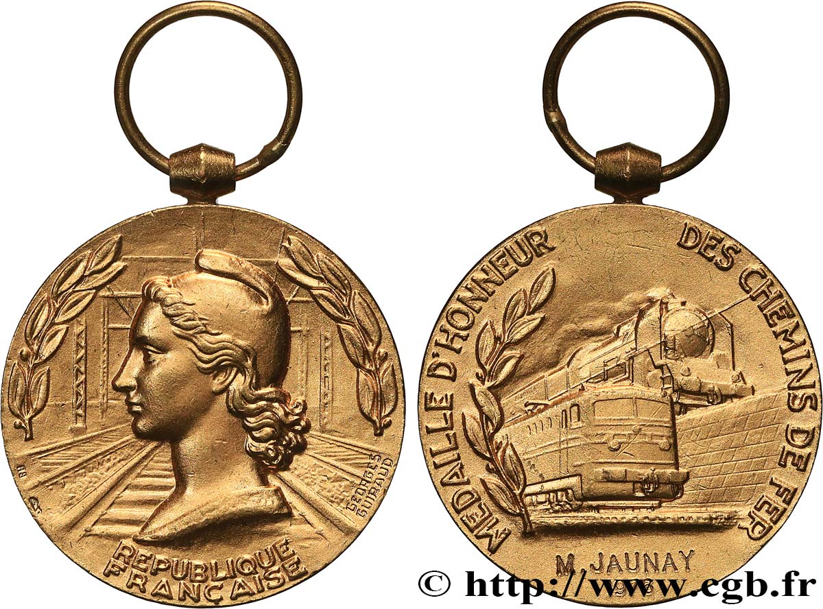 V REPUBLIC Médaille d’honneur des Chemins de Fer XF
