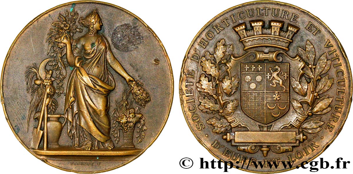 AGRICULTURAL, HORTICULTURAL, FISHING AND HUNTING SOCIETIES Médaille, Société d’horticulture et viticulture XF