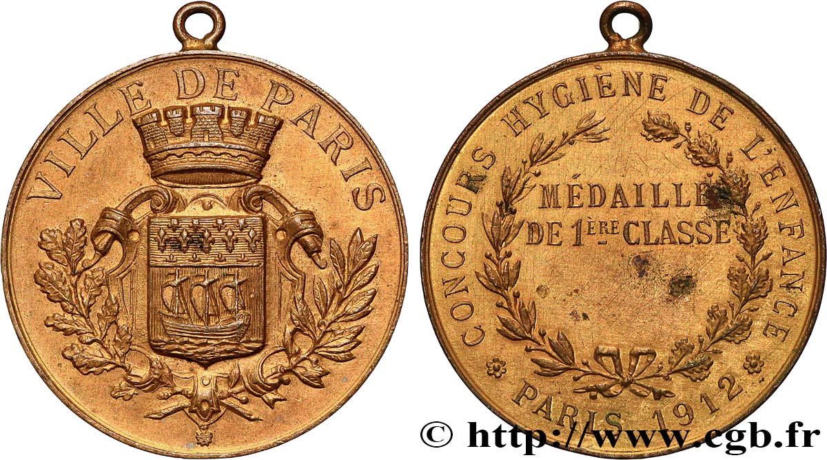 ANCIENNE MÉDAILLE ARGENT Vermeil Ministère L’hygiène Prévoyance Sociale French EUR 19,90