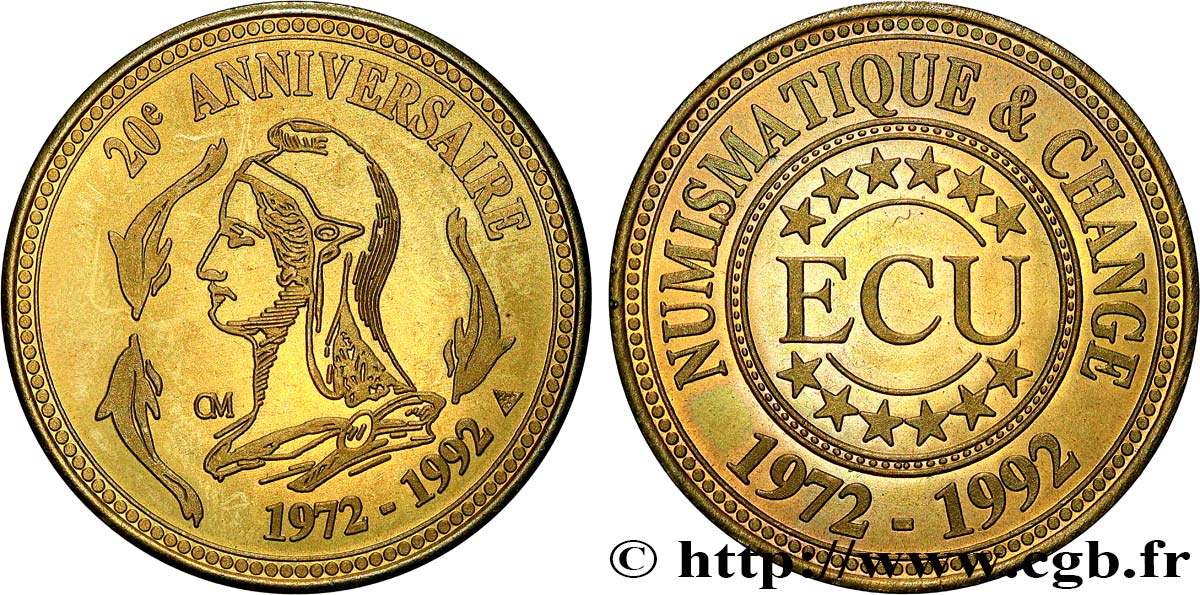 CINQUIÈME RÉPUBLIQUE Médaille ECU, Numismatique & Change SUP