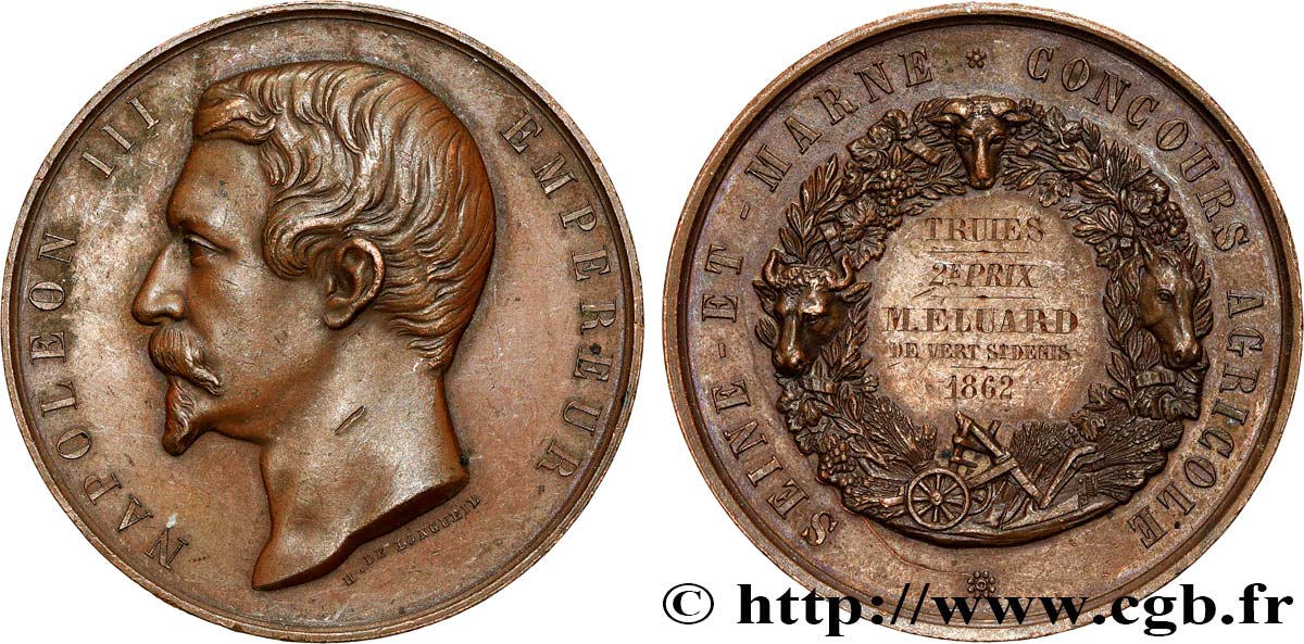 SECOND EMPIRE Médaille, Concours agricole TTB