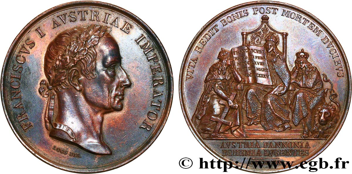 AUSTRIA - FRANCIS IST OF AUSTRIA Médaille, Mort de l’empereur XF