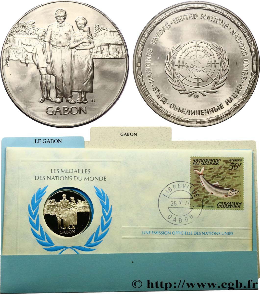 LES MÉDAILLES DES NATIONS DU MONDE Médaille, Gabon SPL