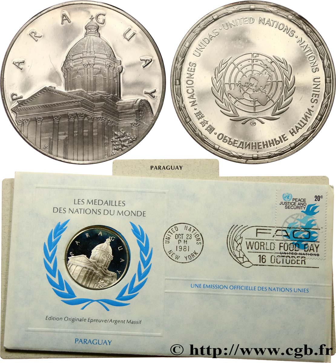 LES MÉDAILLES DES NATIONS DU MONDE Médaille, Paraguay SPL