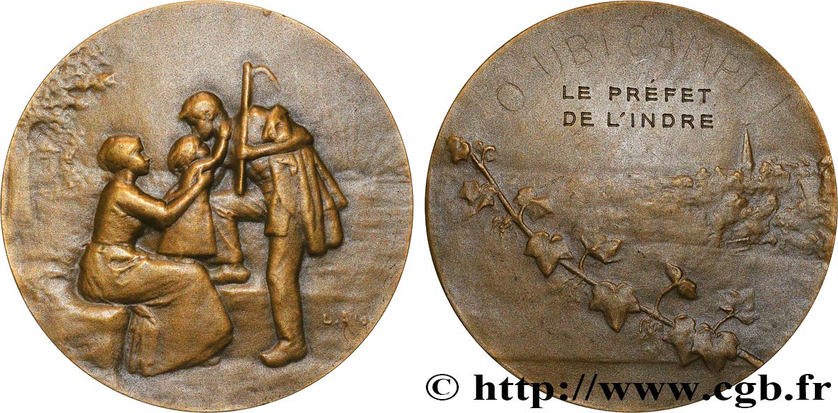 SOCIÉTÉS D AGRICULTURE, HORTICULTURE, PÊCHE ET CHASSE Médaille, O Ubi Campi !, Préfet de l’Indre TTB+