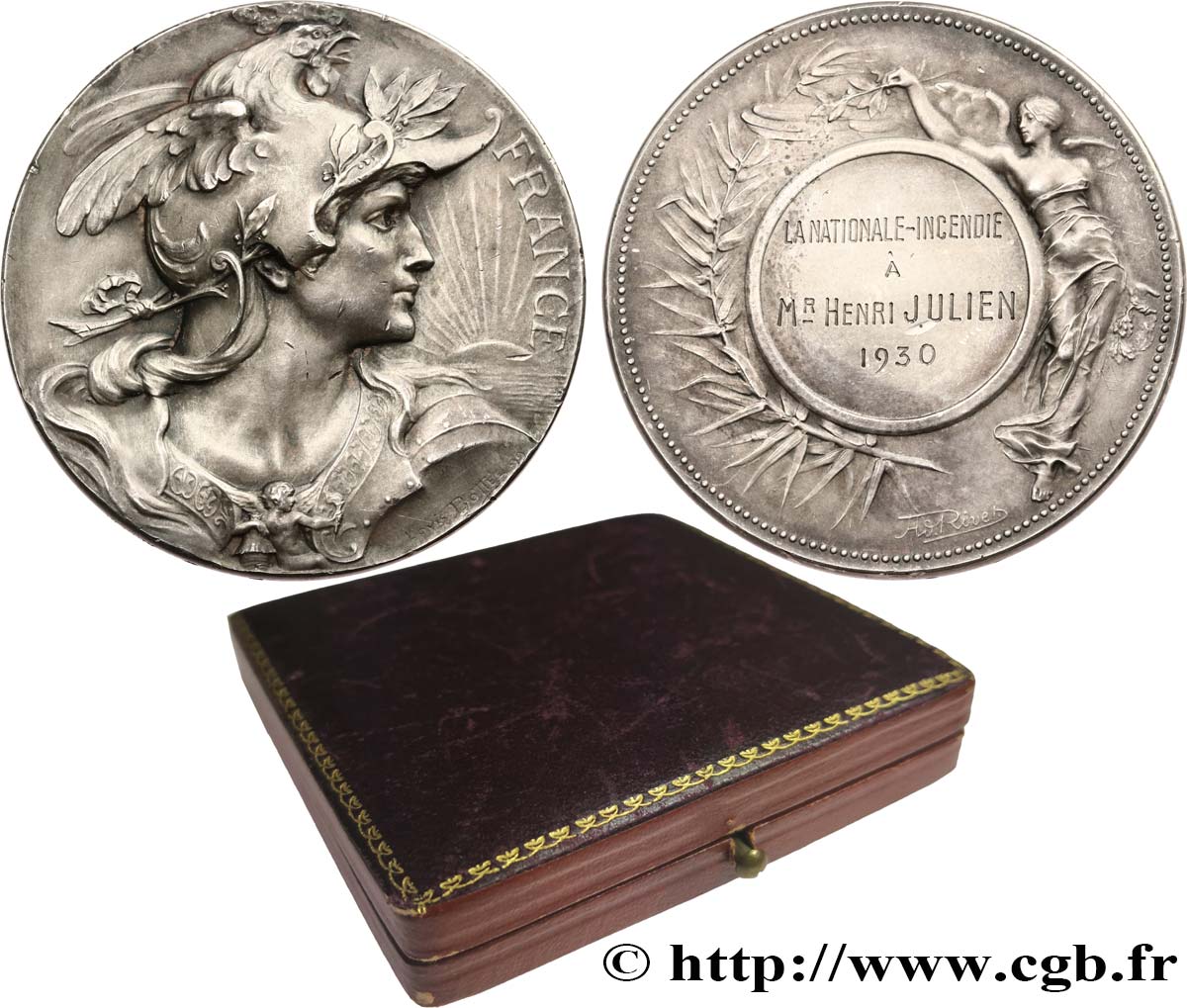 TROISIÈME RÉPUBLIQUE Médaille, FRANCE, La Nationale-Incendie TTB