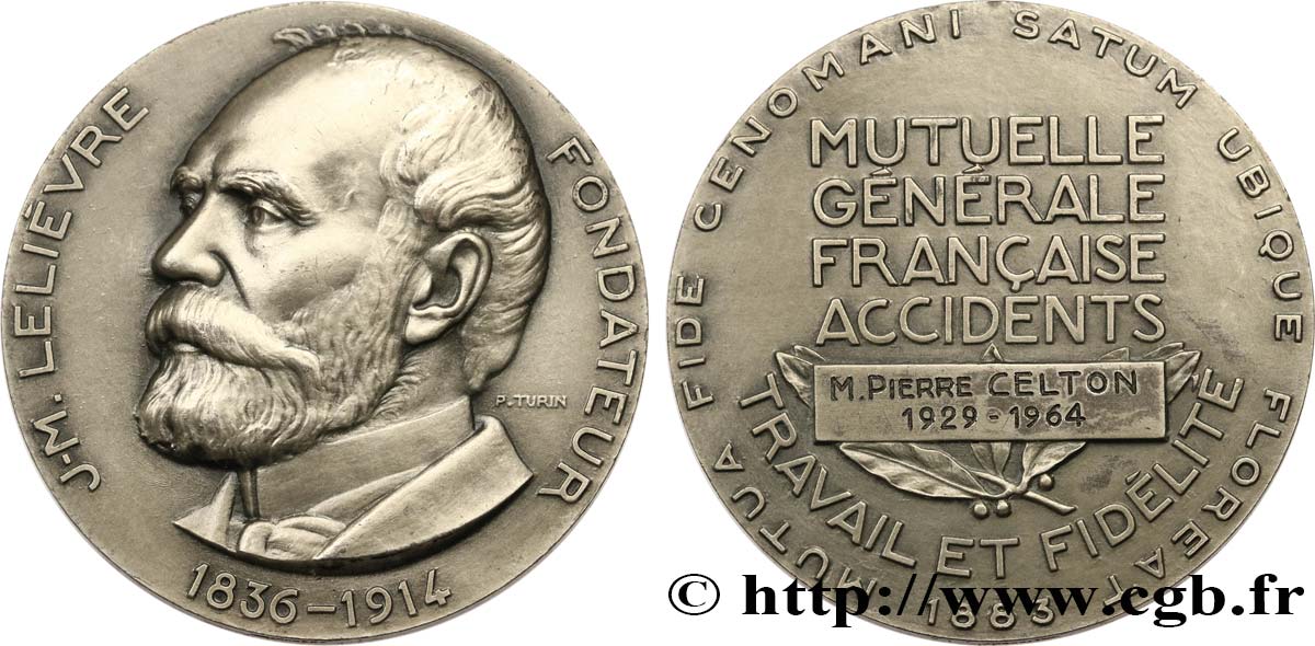 QUINTA REPUBLICA FRANCESA Médaille, Jean-Marie Lelièvre, Mutuelle générale française EBC