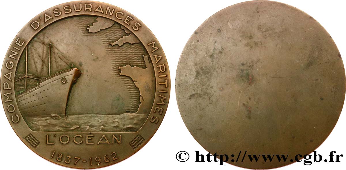 INSURANCES Médaille, L’Océan, Compagnie d’assurances maritimes XF