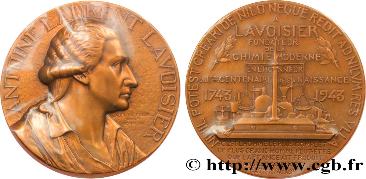 SCIENCES & SCIENTIFIQUES Médaille, Antoine Lavoisier MS