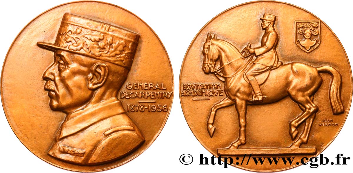 QUATRIÈME RÉPUBLIQUE Médaille, Général Decarpentry SUP