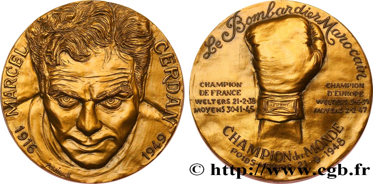 PERSONNAGES CÉLÈBRES Médaille, Marcel Cerdan MS