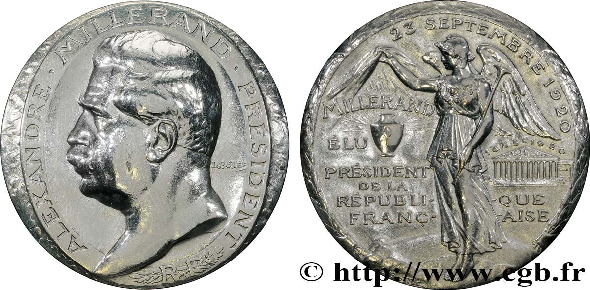 III REPUBLIC Médaille, Élection d’Alexandre Millerand XF