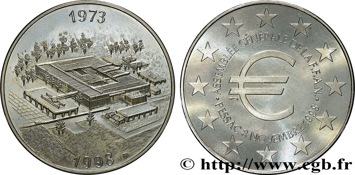 V REPUBLIC Médaille, 25 ans de la FFAN - établissement monétaire de Pessac AU
