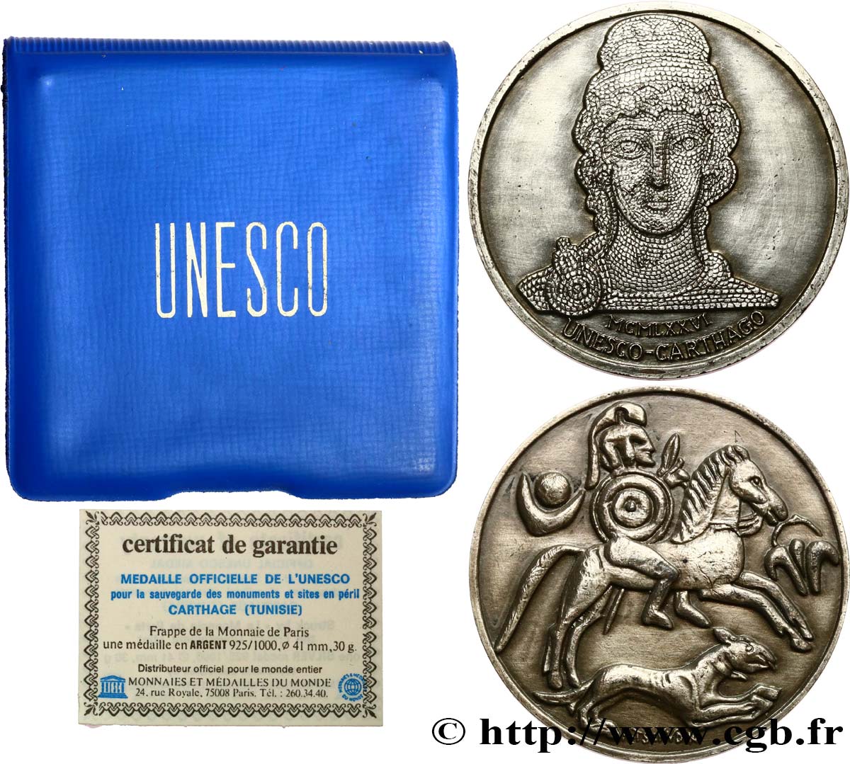 MONUMENTS ET HISTOIRE Médaille, UNESCO, Sauvegarde des monuments en péril, Carthage SUP