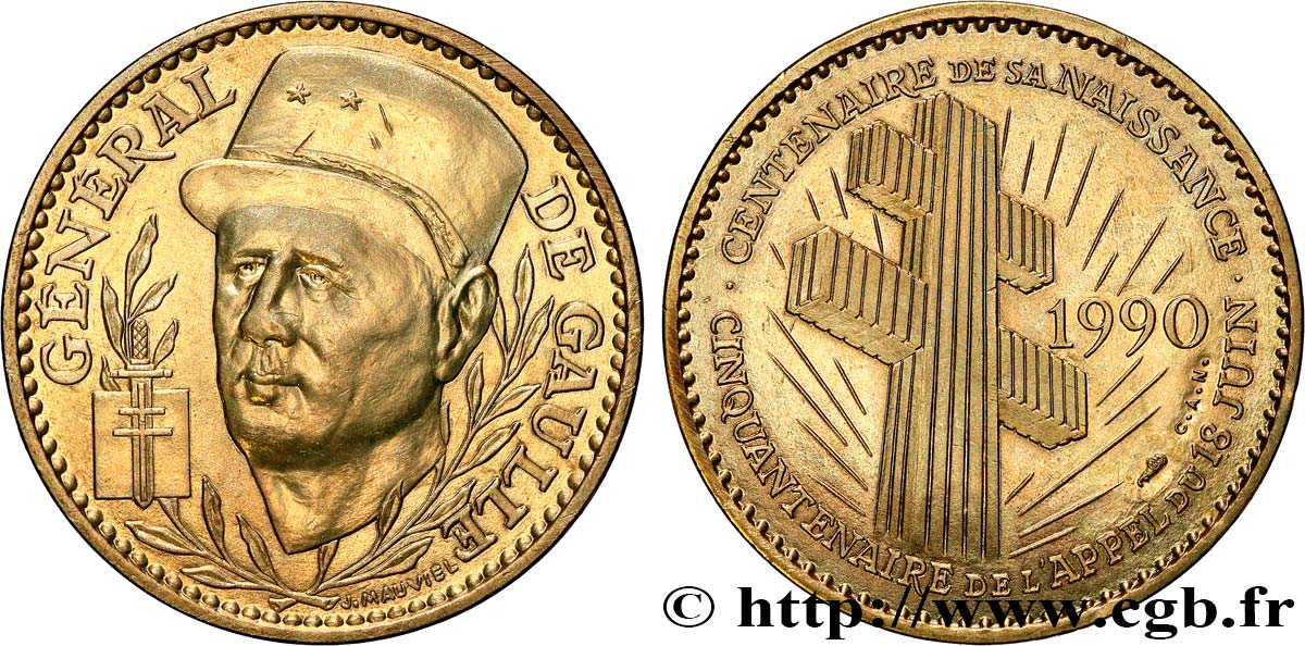 QUINTA REPUBLICA FRANCESA Médaille, Centenaire de la naissance du Général de Gaulle MBC+