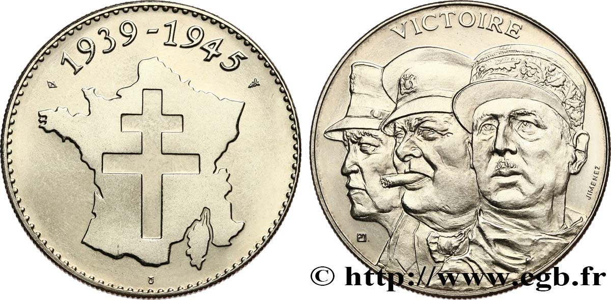 FUNFTE FRANZOSISCHE REPUBLIK Médaille, Victoire 1944 fVZ