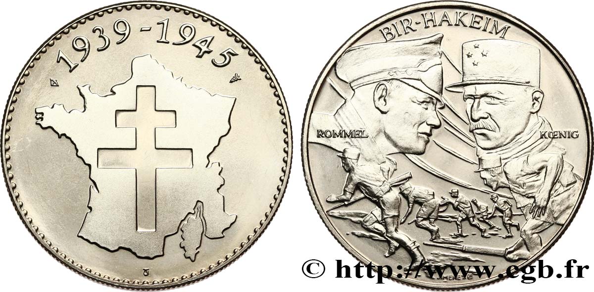 QUINTA REPUBLICA FRANCESA Médaille commémorative, Bir-Hakeim EBC