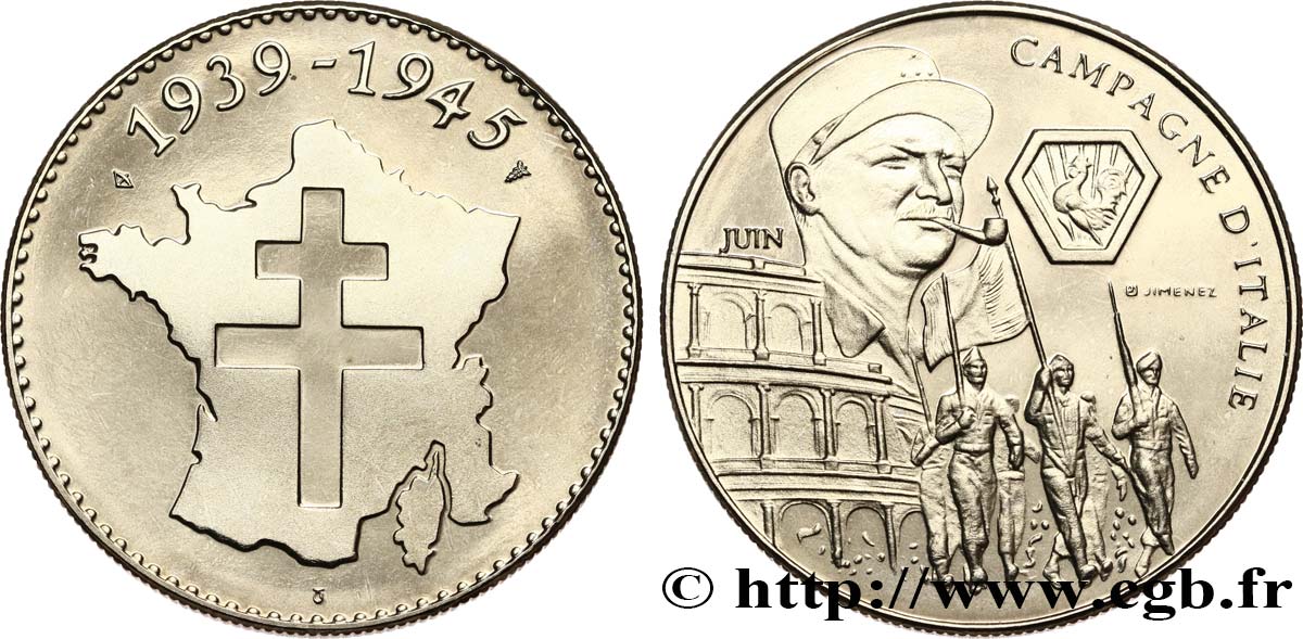 QUINTA REPUBLICA FRANCESA Médaille commémorative, Campagne d’Italie EBC