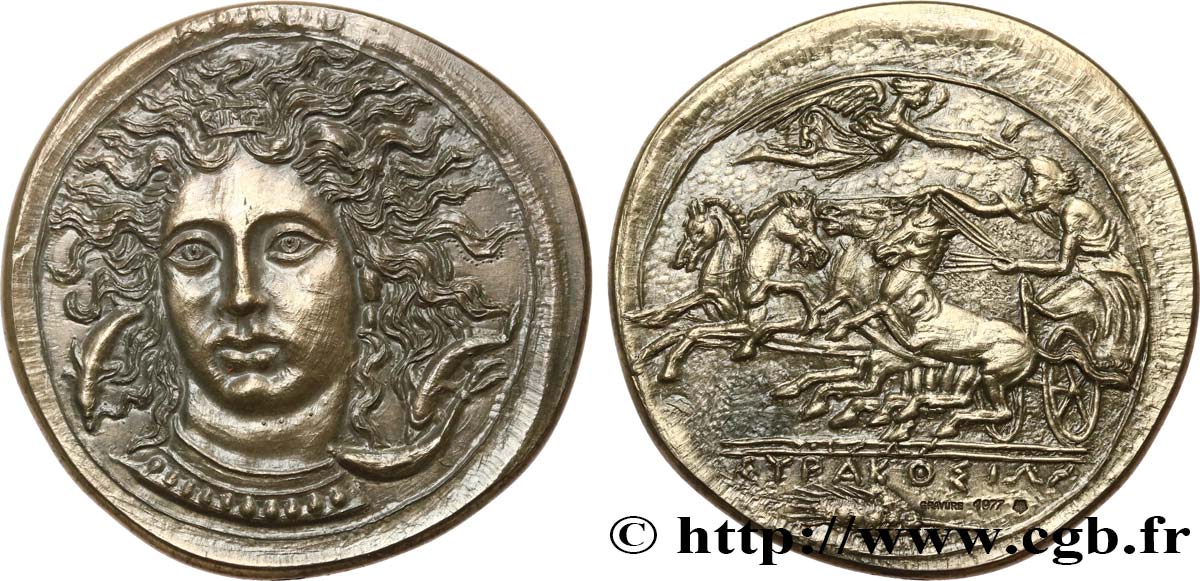 FUNFTE FRANZOSISCHE REPUBLIK Médaille antiquisante, Tétradrachme de Syracuse VZ