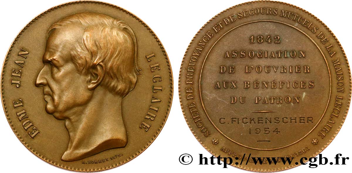 V REPUBLIC Médaille de récompense, Edme Jean Leclaire AU