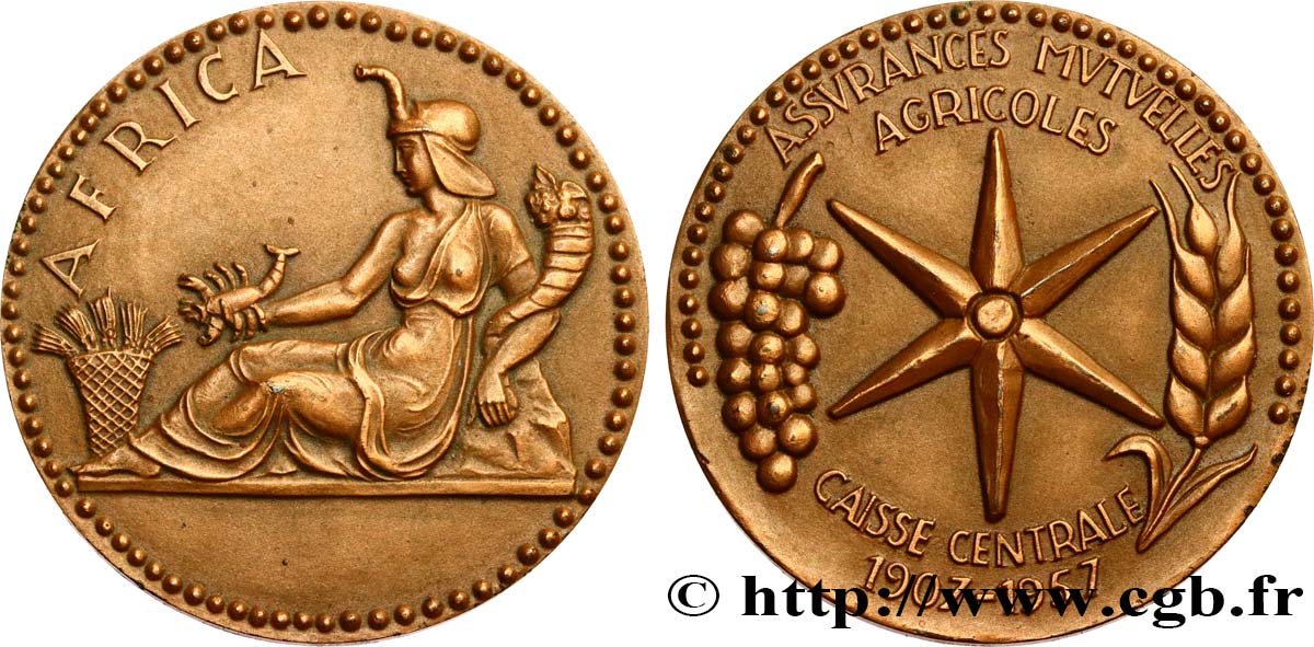 ASSURANCES Médaille, Caisse centrale, Africa TTB+
