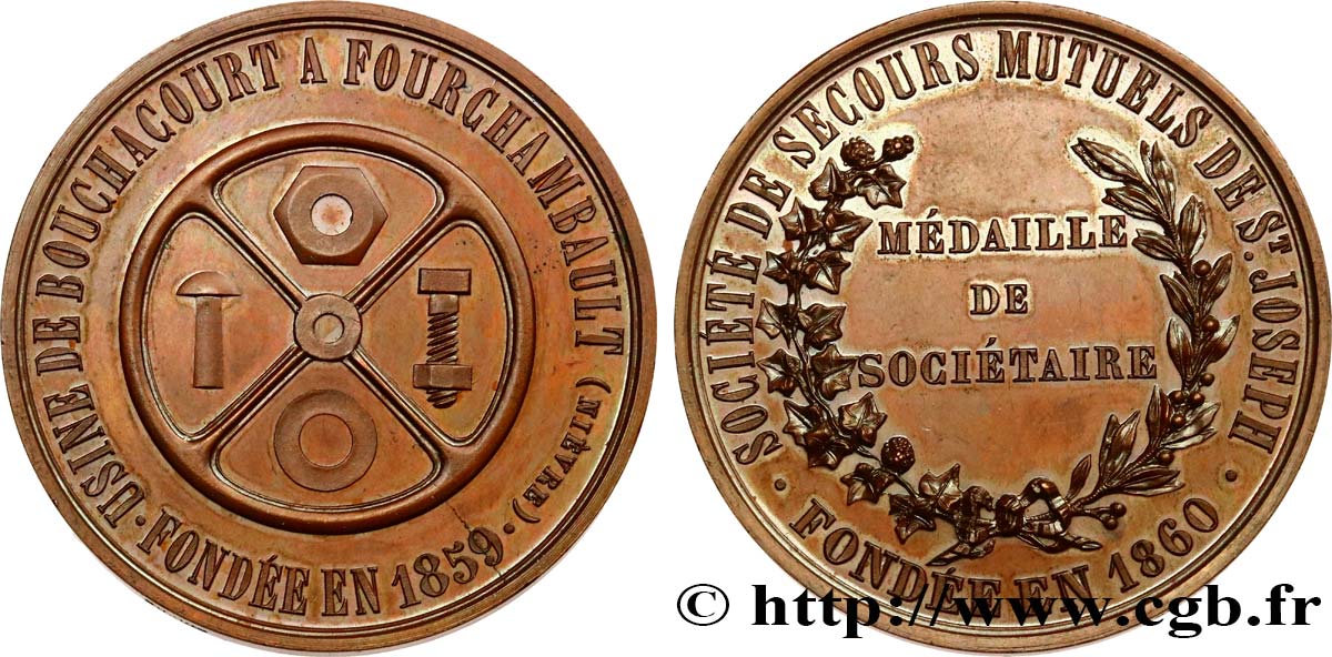 LES ASSURANCES Médaille de sociétaire, Société de secours mutuels de St Joseph SPL