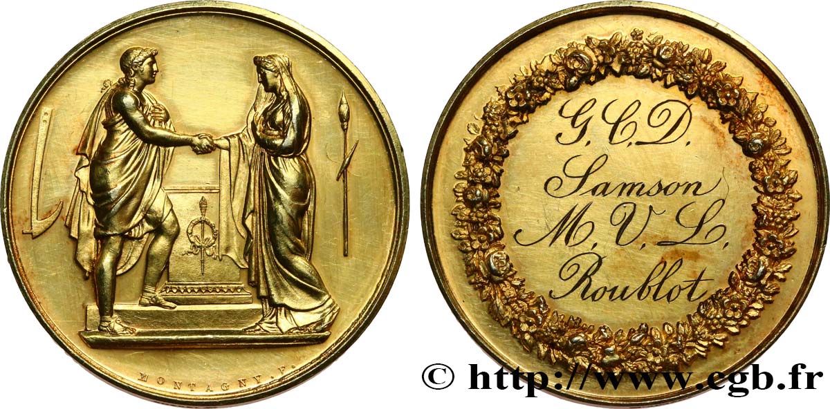 AMOUR ET MARIAGE Médaille de mariage, Couple antique VZ