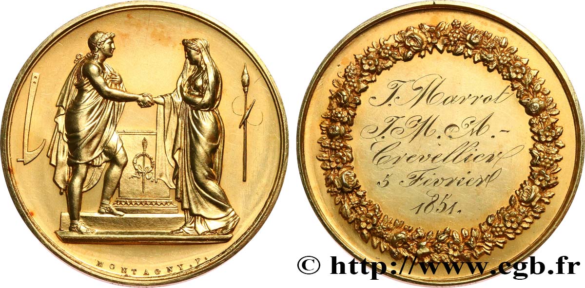 AMOUR ET MARIAGE Médaille de mariage, Couple antique SPL