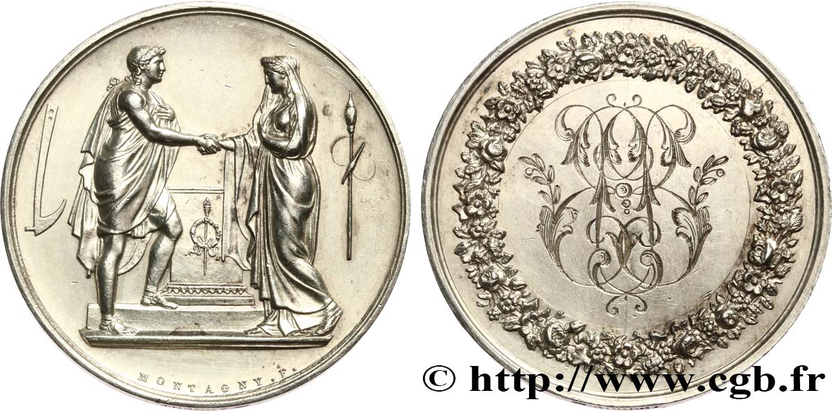 AMOUR ET MARIAGE Médaille de mariage, Couple antique MBC+