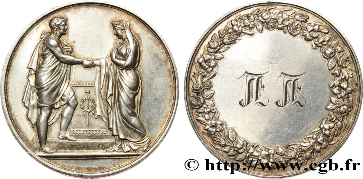 AMOUR ET MARIAGE Médaille de mariage, Couple antique fVZ