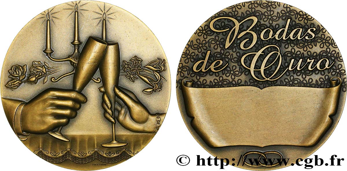 PORTUGAL Médaille, Noces d’or TTB+