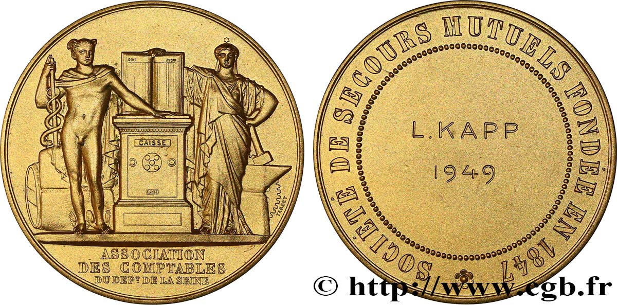 INSURANCES Médaille de récompense, Société de secours mutuels AU
