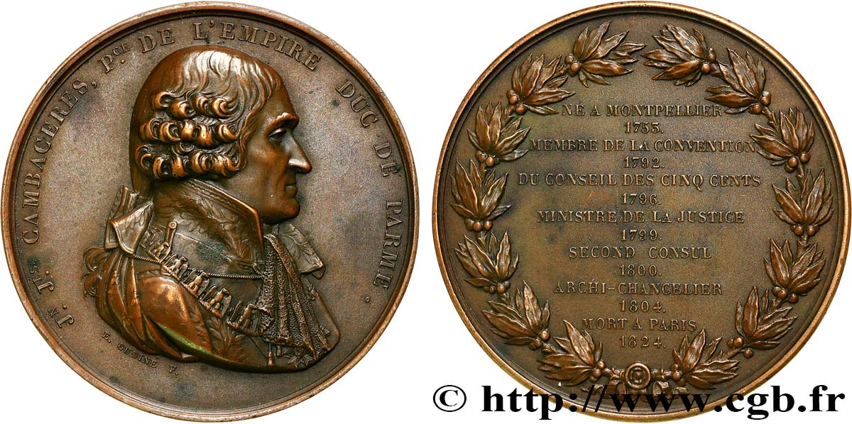 PRIMER IMPERIO Médaille, Jean-Jacques Cambacéres EBC
