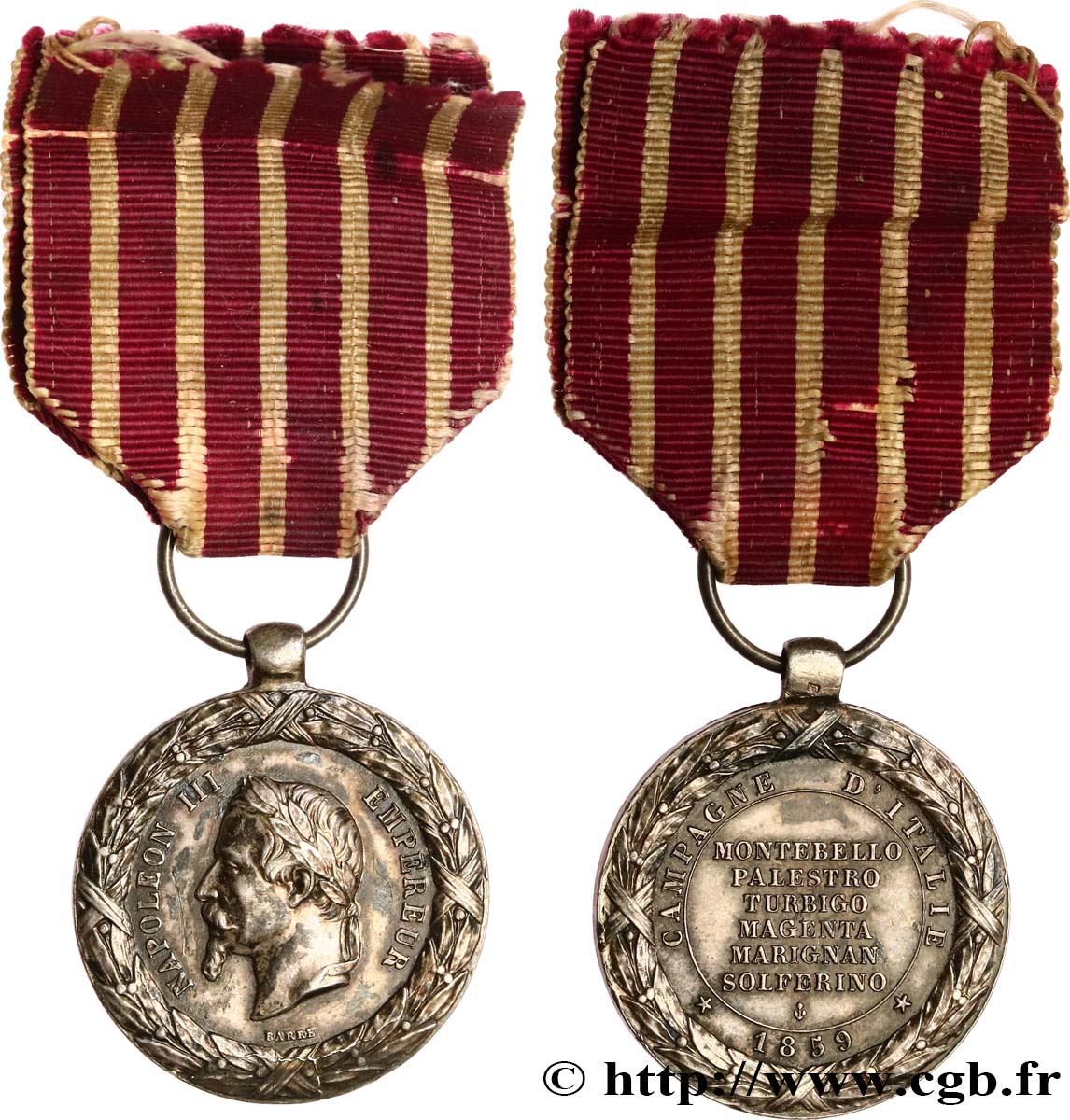 SECOND EMPIRE Médaille, Campagne d’Italie AU