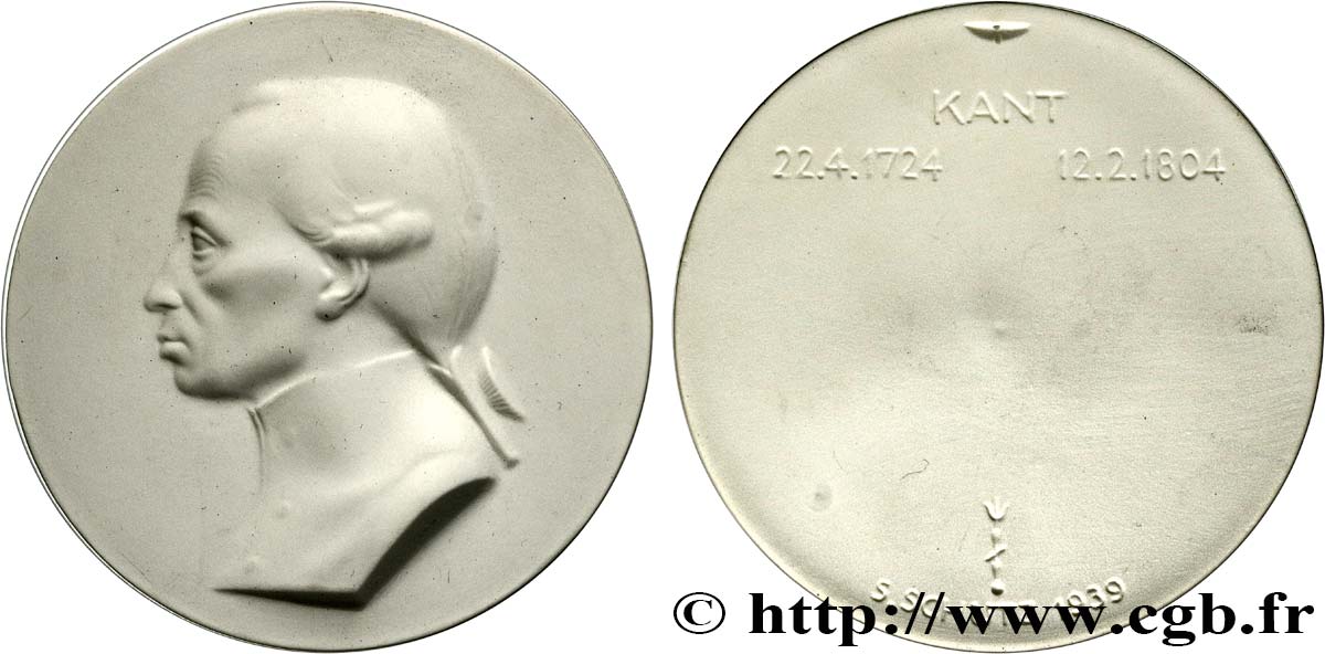 FAMOUS FIGURES Médaille, Emmanuel Kant  AU