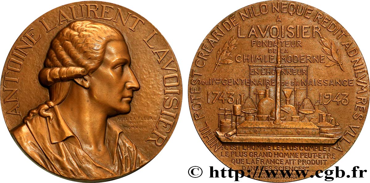 SCIENCES & SCIENTIFIQUES Médaille, Antoine Lavoisier SPL