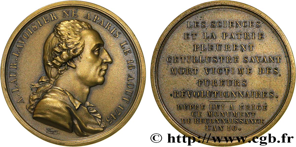 SCIENCES & SCIENTIFIQUES Médaille, Antoine Lavoisier, refrappe VZ