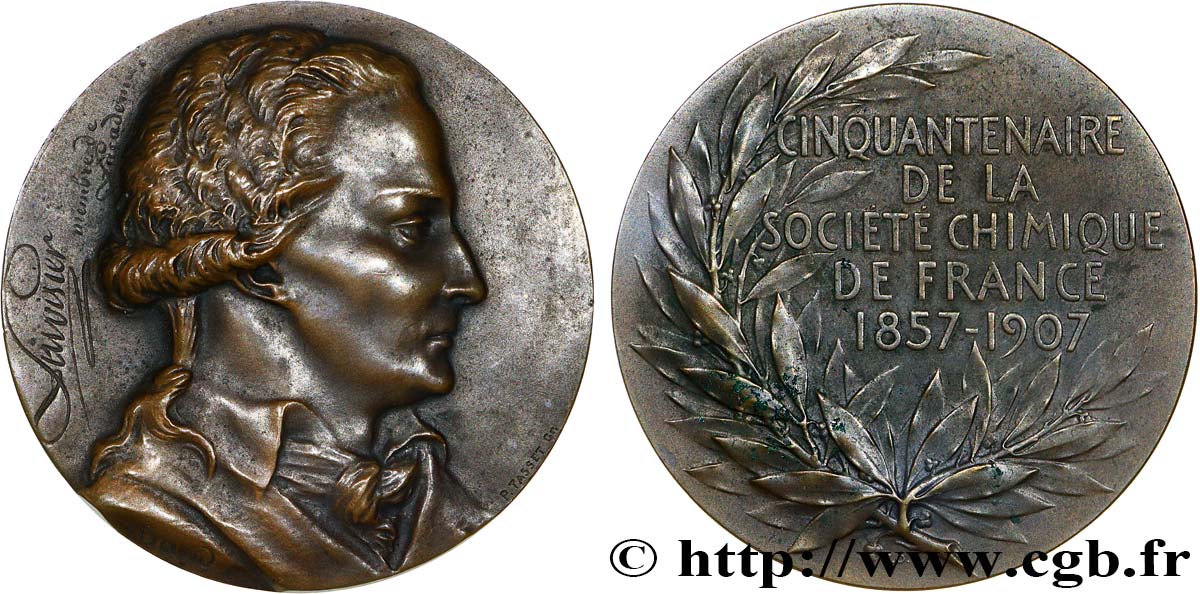 ACADÉMIES ET SOCIÉTÉS SAVANTES Médaille, Cinquantenaire de la Société chimique TTB+
