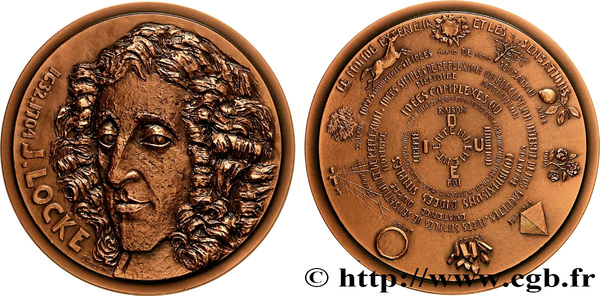LITTÉRATURE : ÉCRIVAINS/ÉCRIVAINES - POÈTES Médaille, John Locke SUP