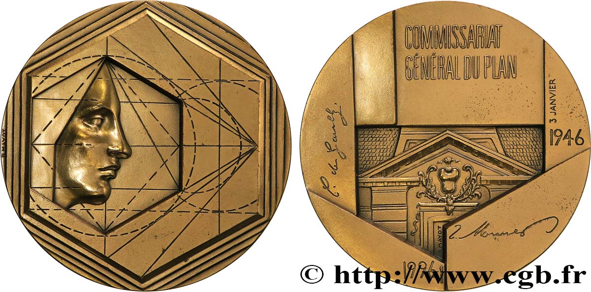 FUNFTE FRANZOSISCHE REPUBLIK Médaille, Commissariat général du plan VZ