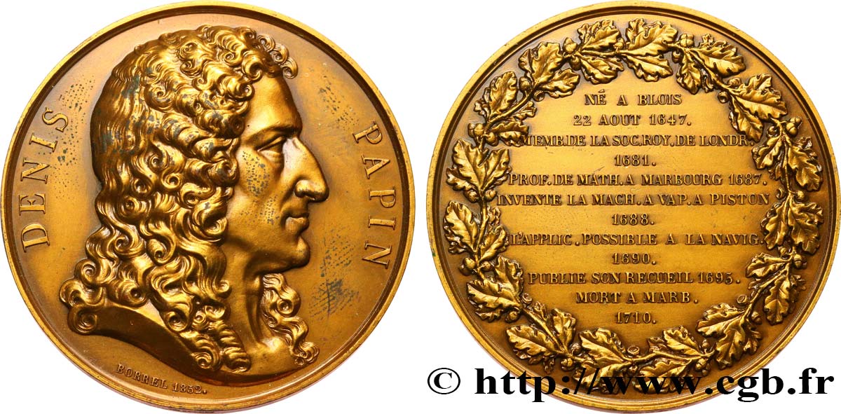 SCIENCES & SCIENTIFIQUES Médaille, Denis Papin AU