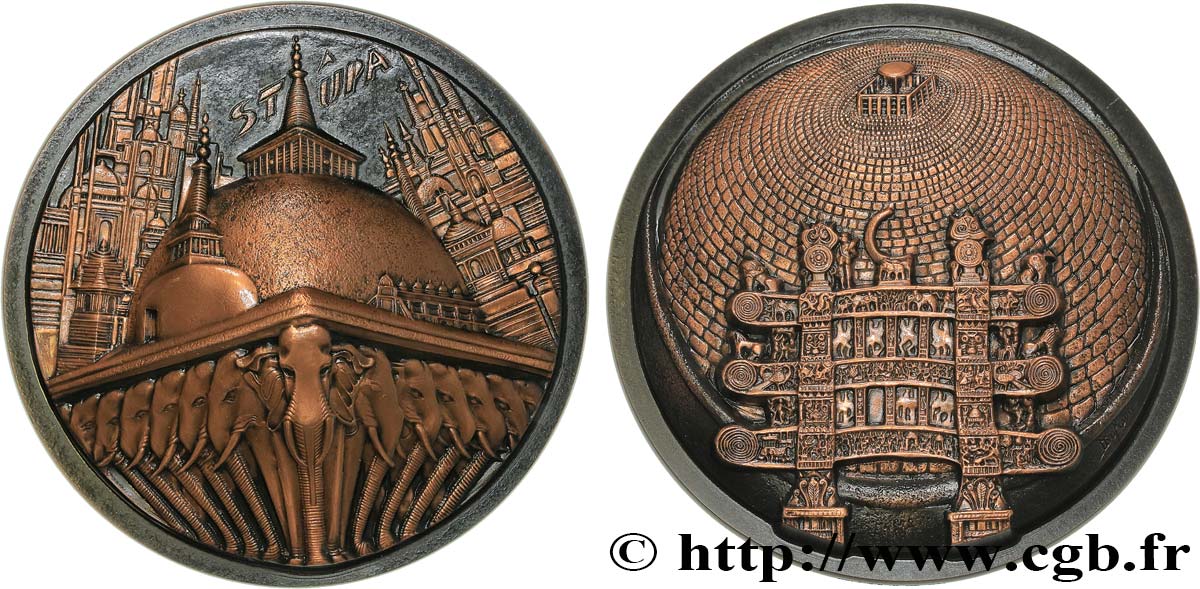 INDIEN
 Médaille, Stupa fST