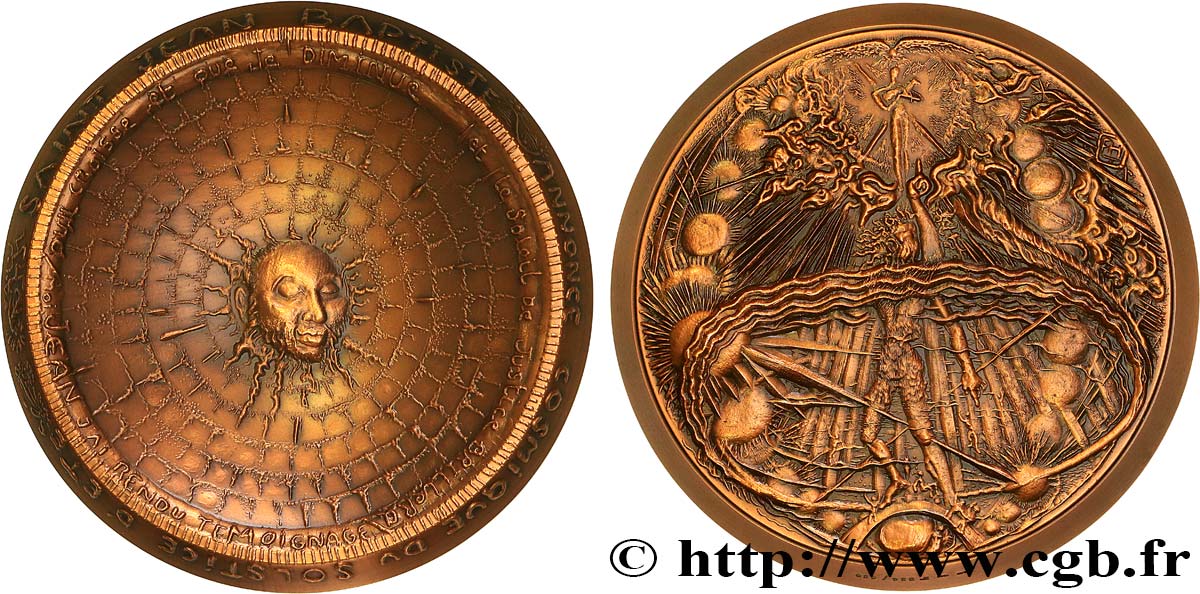 QUINTA REPUBLICA FRANCESA Médaille, Saint Jean-Baptiste, Solstice d’été EBC