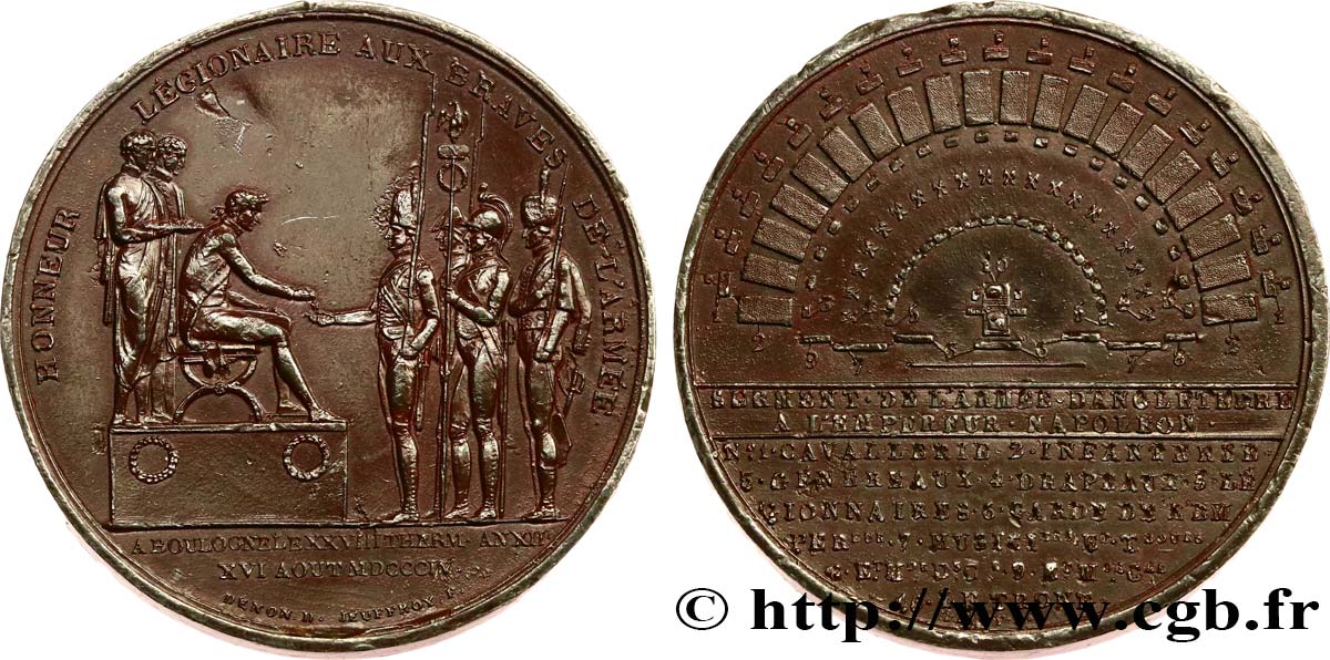 PREMIER EMPIRE Médaille, Honneur légionnaire aux braves de l’armée française, refrappe XF